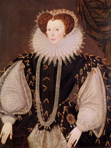 Porträtt av Elizabeth Sydenham, Lady Drake, ca 1585